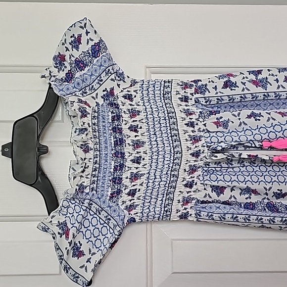 Blue and White Jumpsuit - Picture 3 of 9